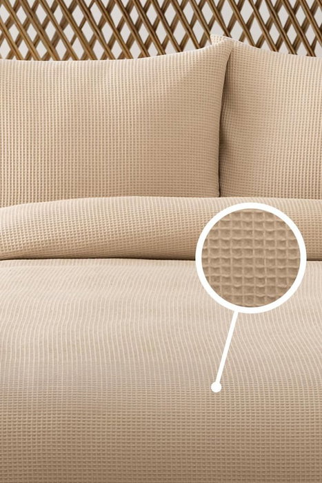 L'essentiel linge de maison Colcha Waffle Beige 200 x 220 cm
